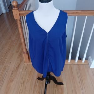 Jennifer Lopez blue dress tank top with silver bling. size large.